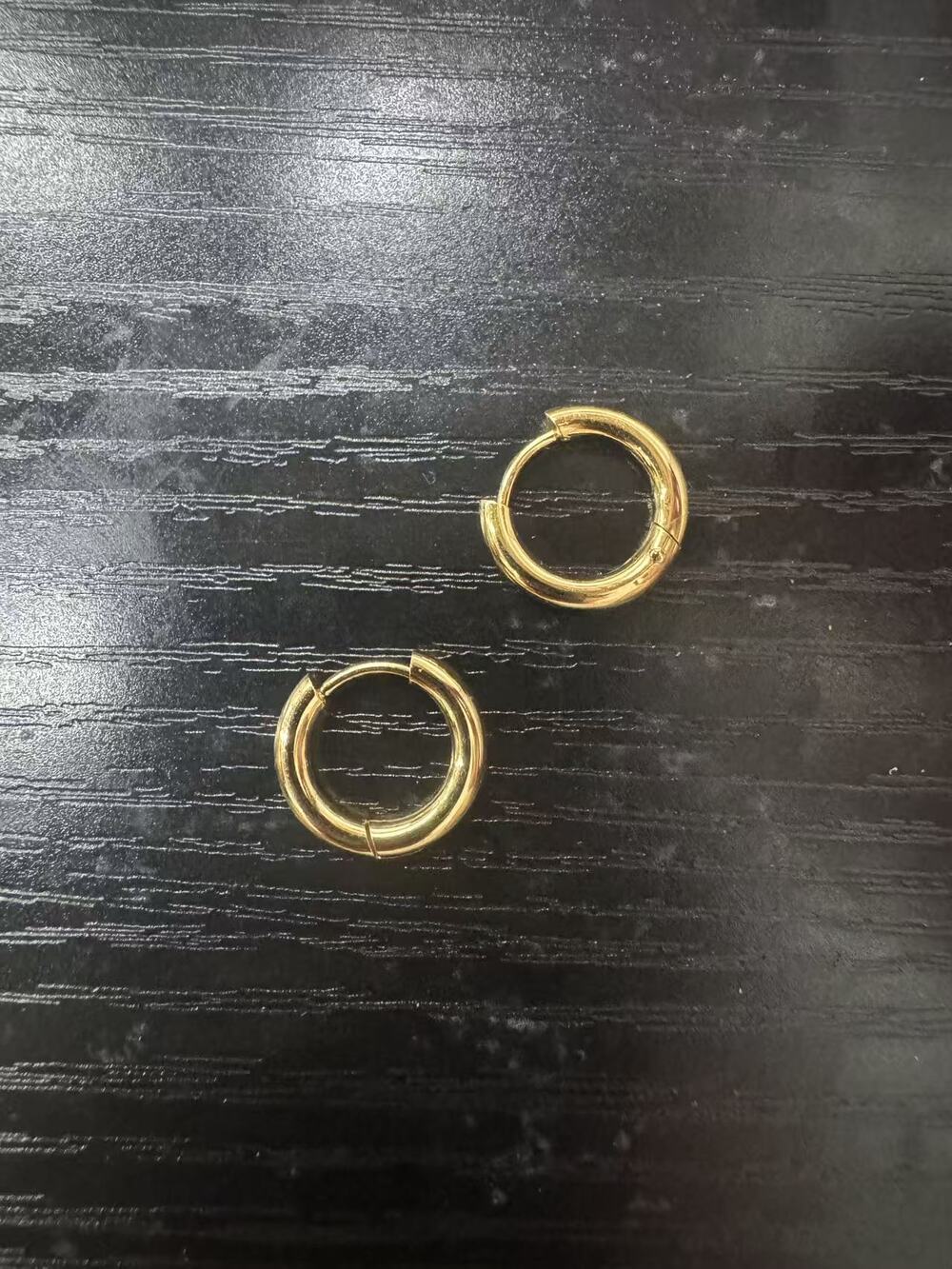 Alexis Bittar· Puffy Gold and Clear Liquid Lucite Moon Hoop Earrings
